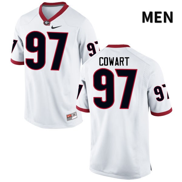 Georgia Bulldogs Men's Will Cowart #97 White Stitched College UGA Football Jersey 23DT011GP